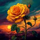 Yellow flower graphic Art Print